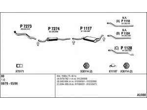 FENNO AU008 išmetimo sistema 
 Išmetimo sistema -> Išmetimo sistema, visa