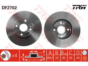 TRW DF2702 stabdžių diskas 
 Dviratė transporto priemonės -> Stabdžių sistema -> Stabdžių diskai / priedai
BB7E3325XA, BB7E3325XB, BB7E3325XC