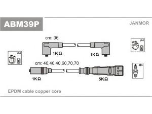 JANMOR ABM39P uždegimo laido komplektas 
 Kibirkšties / kaitinamasis uždegimas -> Uždegimo laidai/jungtys