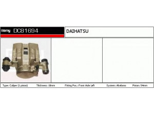 DELCO REMY DC81694 stabdžių apkaba 
 Stabdžių sistema -> Stabdžių matuoklis -> Stabdžių matuoklio montavimas
47750-87603-000, 47750-87606-000