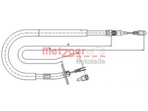 METZGER 10.9878 trosas, stovėjimo stabdys 
 Stabdžių sistema -> Valdymo svirtys/trosai
904 420 0685