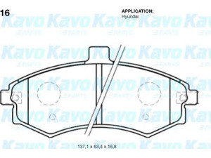 KAVO PARTS BP-3016 stabdžių trinkelių rinkinys, diskinis stabdys 
 Techninės priežiūros dalys -> Papildomas remontas
089302, 5810117A10, 5810117A20