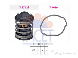FACET 7.8762 termostatas, aušinimo skystis 
 Aušinimo sistema -> Termostatas/tarpiklis -> Thermostat
