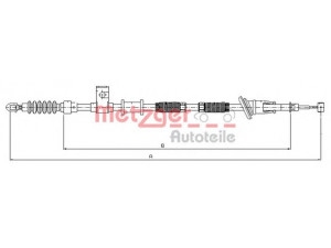 METZGER 10.8224 trosas, stovėjimo stabdys 
 Stabdžių sistema -> Valdymo svirtys/trosai
30621299, 30644116, 30884538