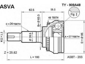 ASVA TY-909A48 jungčių komplektas, kardaninis velenas 
 Ratų pavara -> Sujungimai/komplektas
43410-21070, 43410-33240, 43410-33260