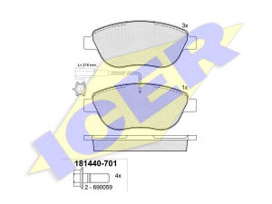 ICER 181440-701 stabdžių trinkelių rinkinys, diskinis stabdys 
 Techninės priežiūros dalys -> Papildomas remontas
4254.09, 5 192 852 8, 7 177 252 1