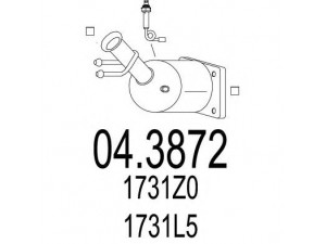 MTS 04.3872 katalizatoriaus keitiklis 
 Išmetimo sistema -> Katalizatoriaus keitiklis
1731L5, 1731Z0