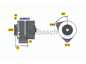 BOSCH 0 120 488 103 kintamosios srovės generatorius 
 Elektros įranga -> Kint. sr. generatorius/dalys -> Kintamosios srovės generatorius
195 46 05 060 00, 60534820, 60549569