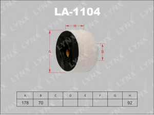 LYNXauto LA-1104 oro filtras 
 Filtrai -> Oro filtras
13 71 7 503 141