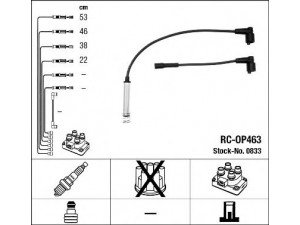 NGK 0833 uždegimo laido komplektas 
 Kibirkšties / kaitinamasis uždegimas -> Uždegimo laidai/jungtys
12 82 072, 1612528, 1612543, 90 413 179