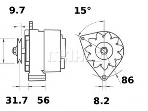 MAHLE ORIGINAL MG 347 kintamosios srovės generatorius 
 Elektros įranga -> Kint. sr. generatorius/dalys -> Kintamosios srovės generatorius
12 04 039, 12 04 091, 12 04 326