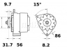 MAHLE ORIGINAL MG 347 kintamosios srovės generatorius 
 Elektros įranga -> Kint. sr. generatorius/dalys -> Kintamosios srovės generatorius
12 04 039, 12 04 091, 12 04 326