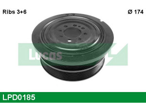 LUCAS ENGINE DRIVE LPD0185 skriemulys, alkūninis velenas 
 Diržinė pavara -> Dirželio skriemulys
11237567055, 80001105