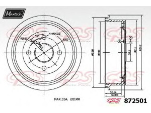 MAXTECH 872501.0000 stabdžių būgnas 
 Stabdžių sistema -> Būgninis stabdys -> Stabdžių būgnas
5 68 039, 5 68 054, 5 68 057, 90168958