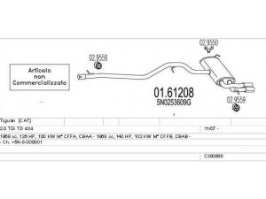 MTS C380888023106 išmetimo sistema 
 Išmetimo sistema -> Išmetimo sistema, visa