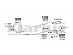 KLARIUS 720926E išmetimo sistema 
 Išmetimo sistema -> Išmetimo sistema, visa