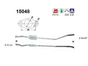 AS 15048 katalizatoriaus keitiklis 
 Išmetimo sistema -> Katalizatoriaus keitiklis
170633, 95639056, 96014789
