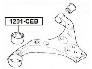 ASVA 1201-CEB valdymo svirties/išilginių svirčių įvorė 
 Ašies montavimas/vairavimo mechanizmas/ratai -> Valdymo svirtis/pasukamosios svirties sujungimas -> Montavimas/sutvirtinimas
54584-2F000