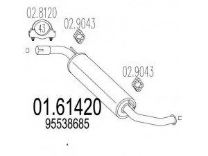 MTS 01.61420 galinis duslintuvas 
 Išmetimo sistema -> Duslintuvas
95538685