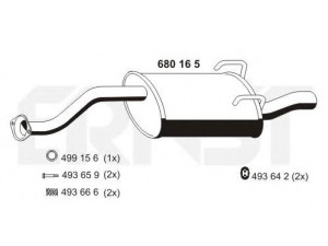 ERNST 680165 galinis duslintuvas 
 Išmetimo sistema -> Duslintuvas
18030-SR1-A20, 18030-SR4-A20, 18307-SR4-A21