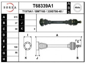 EAI T68339A1 kardaninis velenas 
 Ratų pavara -> Kardaninis velenas
33217547073