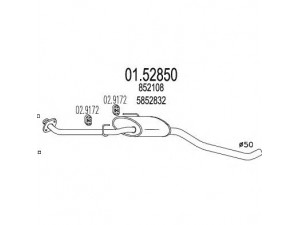 MTS 01.52850 vidurinis duslintuvas 
 Išmetimo sistema -> Duslintuvas
5852832, 852108