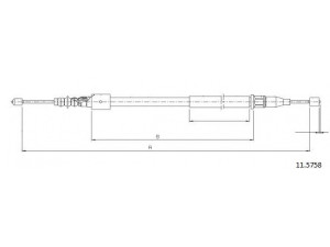 CABOR 11.5758 trosas, stovėjimo stabdys 
 Stabdžių sistema -> Valdymo svirtys/trosai
522448, 90576453