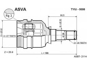 ASVA TYIU-5006 jungčių komplektas, kardaninis velenas 
 Ratų pavara -> Sujungimai/komplektas
43040-20020