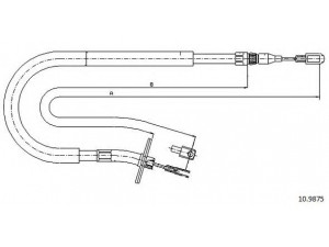 CABOR 10.9875 trosas, stovėjimo stabdys 
 Stabdžių sistema -> Valdymo svirtys/trosai
2D0609721A, 9044200185, 2D0609721A