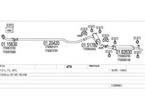 MTS C280693007404 išmetimo sistema 
 Išmetimo sistema -> Išmetimo sistema, visa