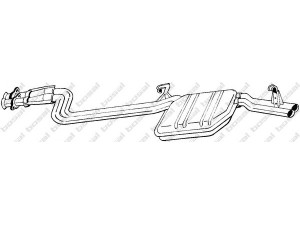 BOSAL 291-111 vidurinis duslintuvas 
 Išmetimo sistema -> Duslintuvas
126 490 06 15, 126 490 48 15