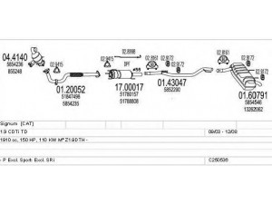 MTS C250536005739 išmetimo sistema 
 Išmetimo sistema -> Išmetimo sistema, visa