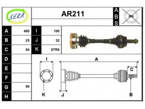 SERA AR211 kardaninis velenas 
 Ratų pavara -> Kardaninis velenas