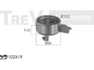 TREVI AUTOMOTIVE KD1356 paskirstymo diržo komplektas 
 Techninės priežiūros dalys -> Papildomas remontas