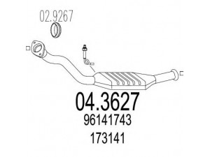 MTS 04.3627 katalizatoriaus keitiklis 
 Išmetimo sistema -> Katalizatoriaus keitiklis
173141, 96141743