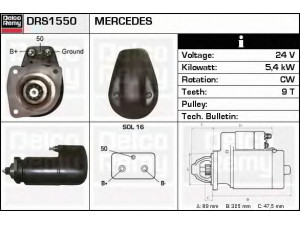 DELCO REMY DRS1550 starteris 
 Elektros įranga -> Starterio sistema -> Starteris
A941505, 1161473, 1174631, D3R24X6H7622