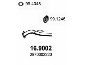 ASSO 16.9002 išleidimo kolektorius 
 Išmetimo sistema -> Išmetimo vamzdžiai
2870002120, 2870002220