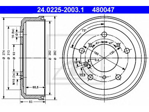 ATE 24.0225-2003.1 stabdžių būgnas 
 Stabdžių sistema -> Būgninis stabdys -> Stabdžių būgnas
281 609 617