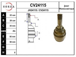 EAI CV24115K jungčių komplektas, kardaninis velenas