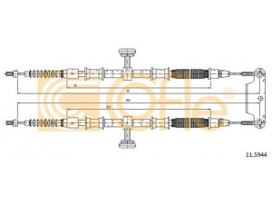 COFLE 11.5944 trosas, stovėjimo stabdys 
 Stabdžių sistema -> Valdymo svirtys/trosai
13106484, 24455114, 522006, 522018