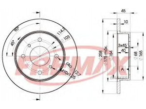 FREMAX BD-9901 stabdžių diskas 
 Stabdžių sistema -> Diskinis stabdys -> Stabdžių diskas
43206-99J01