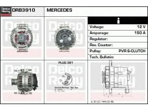 DELCO REMY DRB3910 kintamosios srovės generatorius 
 Elektros įranga -> Kint. sr. generatorius/dalys -> Kintamosios srovės generatorius