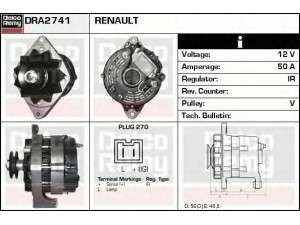 DELCO REMY DRA2741 kintamosios srovės generatorius 
 Elektros įranga -> Kint. sr. generatorius/dalys -> Kintamosios srovės generatorius
451111, 7701349263, 7701351052