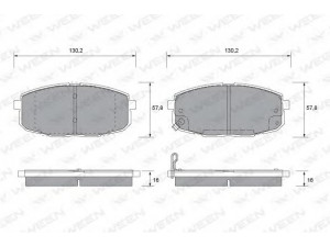 WEEN 151-1161 stabdžių trinkelių rinkinys, diskinis stabdys 
 Techninės priežiūros dalys -> Papildomas remontas
0K2JA3328Z, K2JA3328ZA, 3328ZK2JA