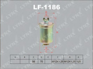 LYNXauto LF-1186 kuro filtras 
 Techninės priežiūros dalys -> Papildomas remontas
23300-75030, 23300-79445