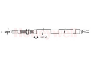 BENDIX 432414B trosas, stovėjimo stabdys 
 Stabdžių sistema -> Valdymo svirtys/trosai
4745H5