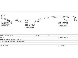 MTS C380872022988 išmetimo sistema 
 Išmetimo sistema -> Išmetimo sistema, visa