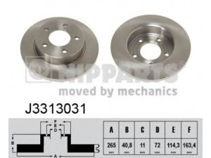 NIPPARTS J3313031 stabdžių diskas 
 Stabdžių sistema -> Diskinis stabdys -> Stabdžių diskas
BP4Y-26-251B, BP4Y-26-251C, C24Y-26-251B