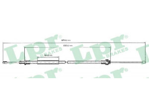 LPR C0092B trosas, stovėjimo stabdys 
 Stabdžių sistema -> Valdymo svirtys/trosai
4745R0, 96391792, 4745R0