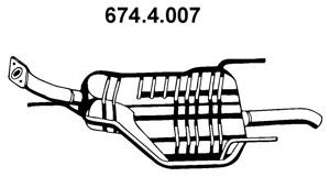 EBERSPÄCHER 674.4.007 galinis duslintuvas 
 Išmetimo sistema -> Duslintuvas
58 52 073, 58 52 100